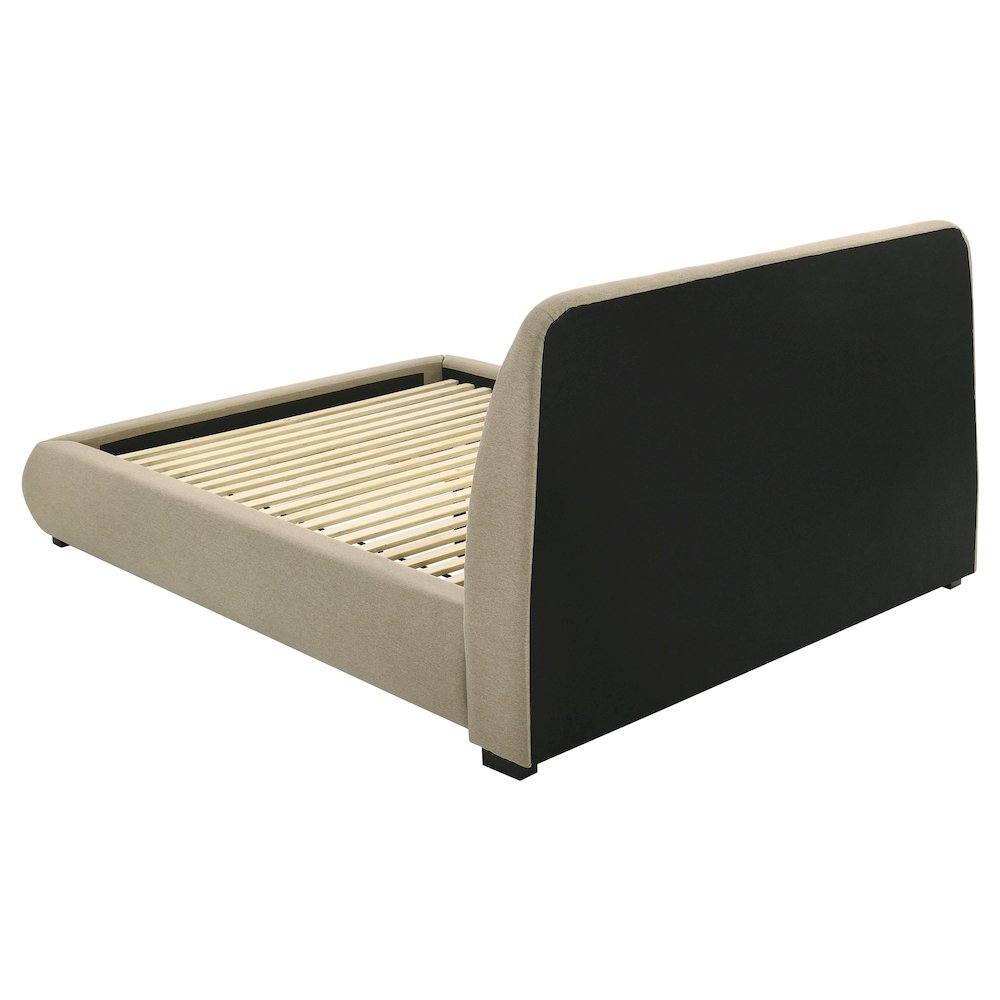 Mokena 46-inch Upholstered Queen Platform Bed Brown. Picture 5