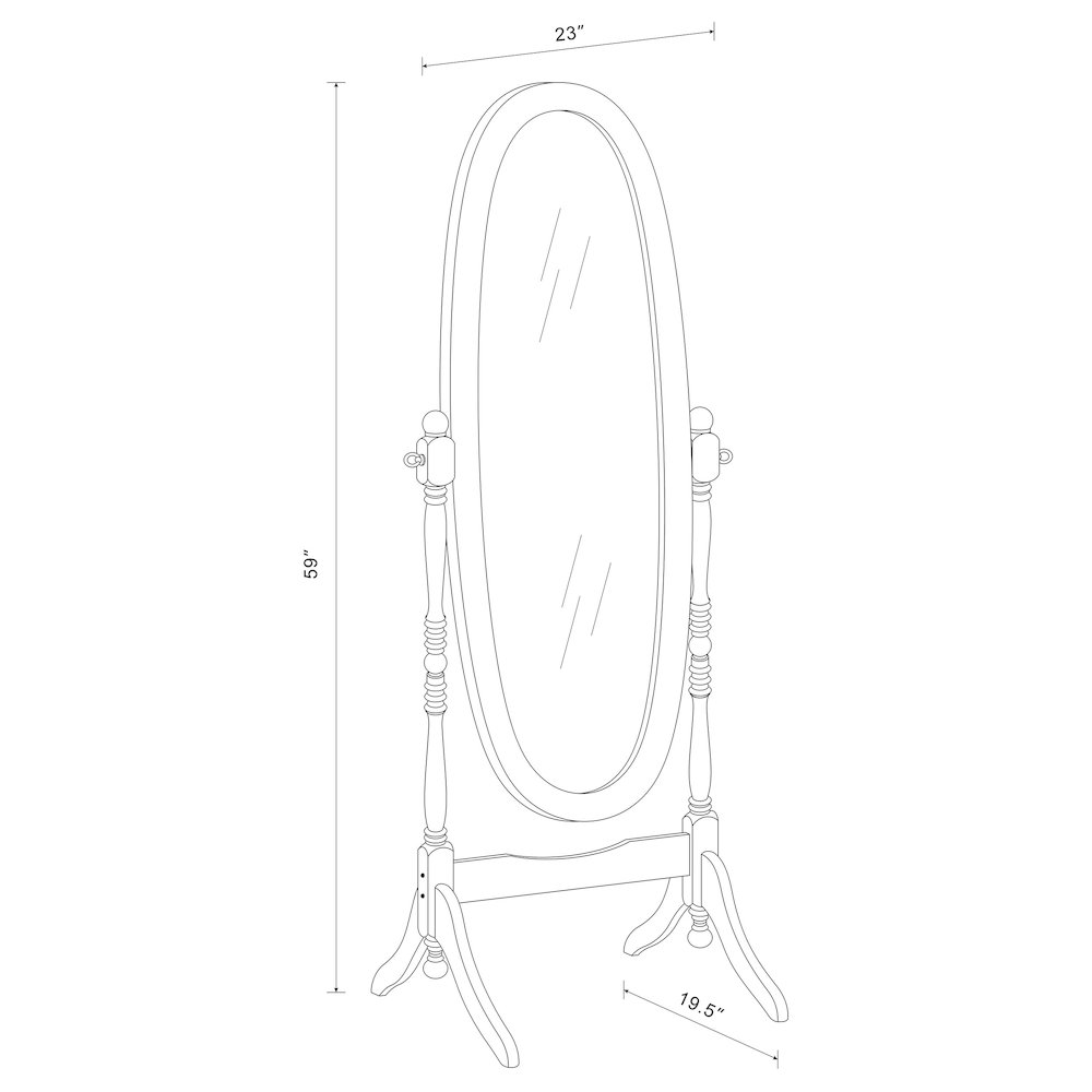 Foyet Wood Adjustable Full Length Cheval Mirror Merlot. Picture 5
