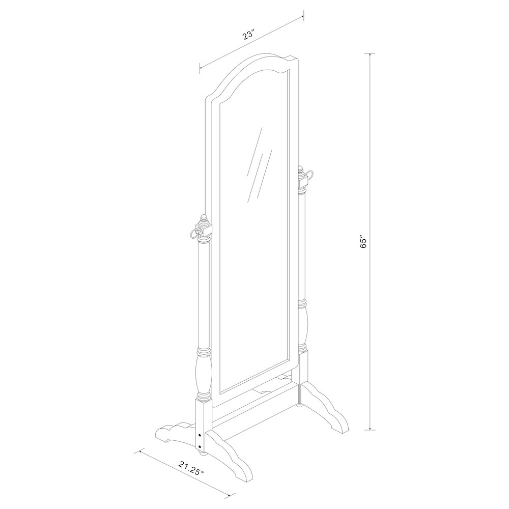 Cabot Wood Adjustable Full Length Cheval Mirror Merlot. Picture 5