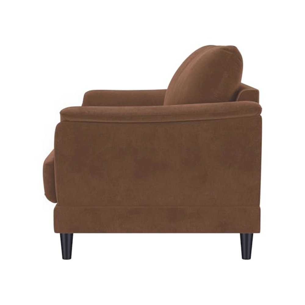 Selma Velvet Upholstered Crescent Arm Loveseat Rust. Picture 6