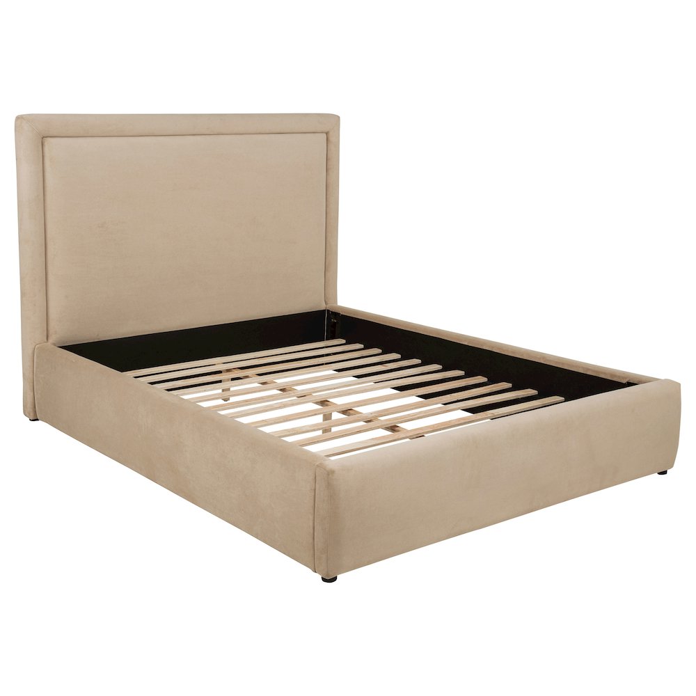Lawson 55-inch Upholstered Queen Platform Bed Light Saddle. Picture 1