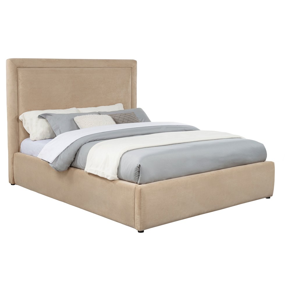 Lawson 55-inch Upholstered Queen Platform Bed Light Saddle. Picture 3
