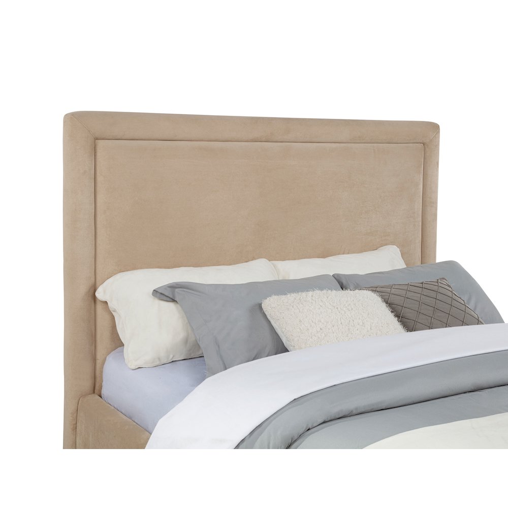 Lawson 55-inch Upholstered Queen Platform Bed Light Saddle. Picture 7