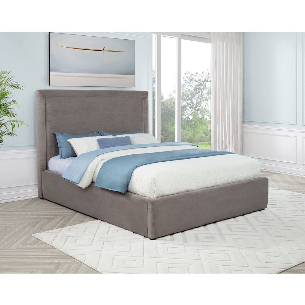 Lawson 55-inch Upholstered Full Panel Platform Bed Mushroom. Picture 2