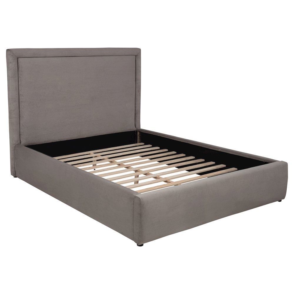 Lawson 55-inch Upholstered Full Panel Platform Bed Mushroom. Picture 1