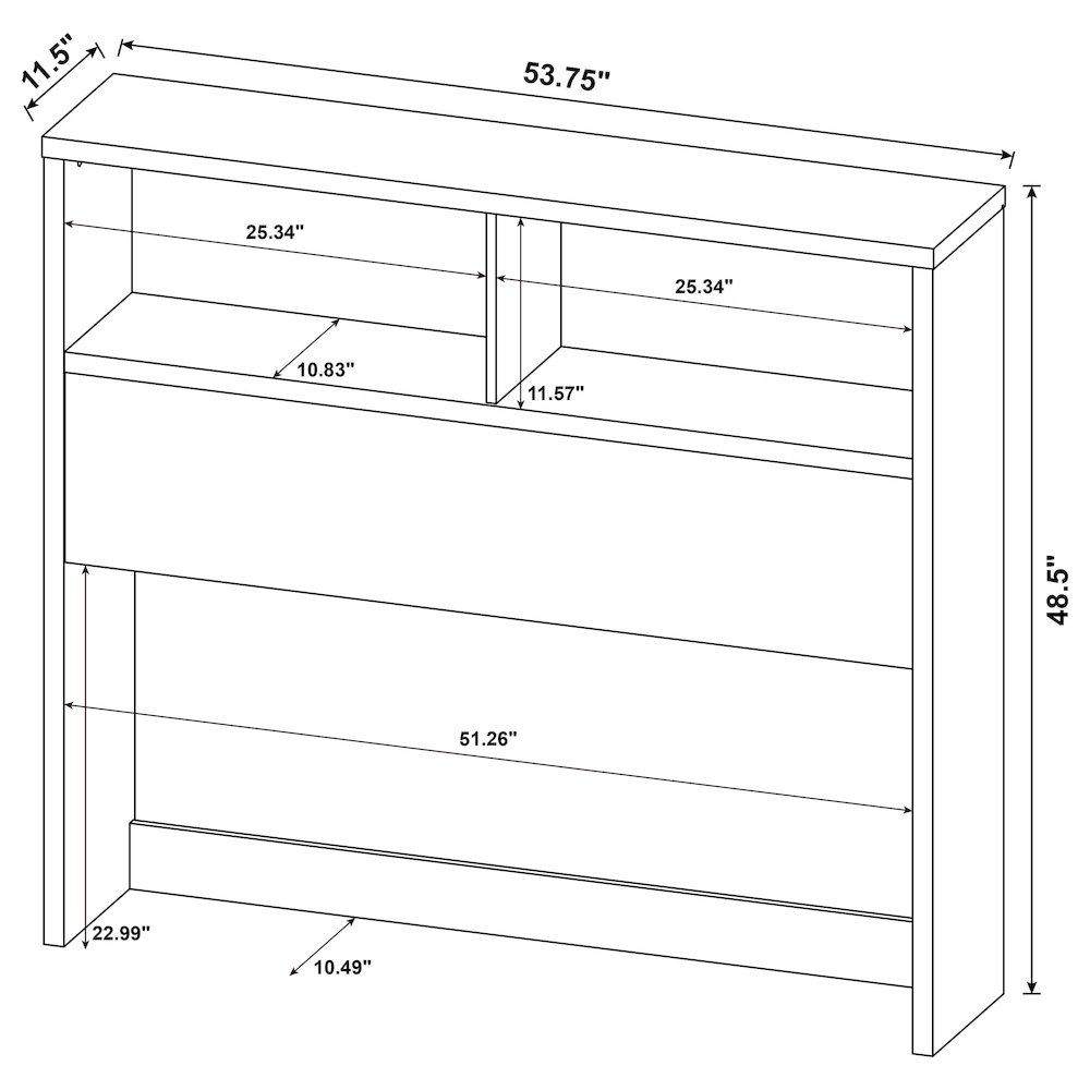Westpark 49-inch Full Bookcase Headboard Black. Picture 8