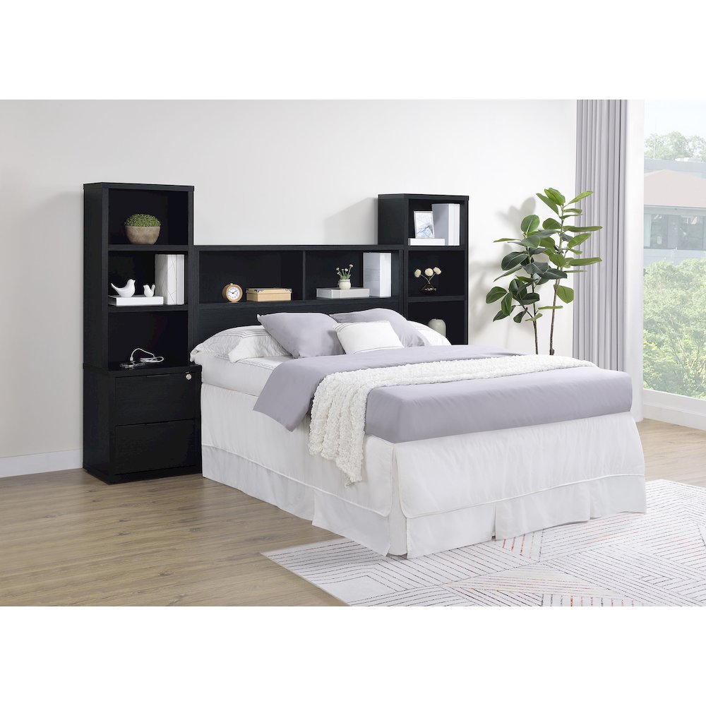 Westpark 49-inch Full Bookcase Headboard Black. Picture 11