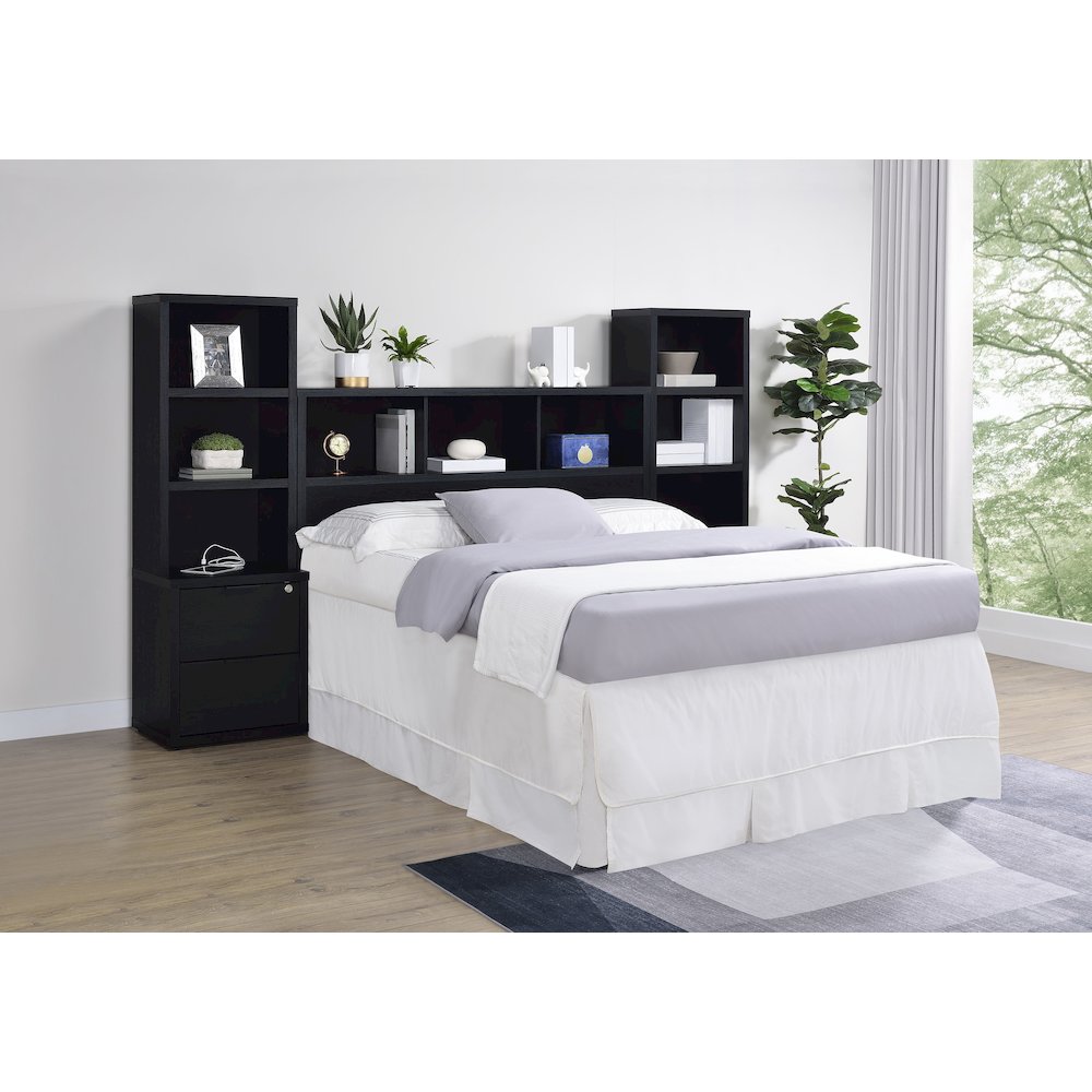 Westpark 49-inch Queen Bookcase Headboard Black. Picture 11