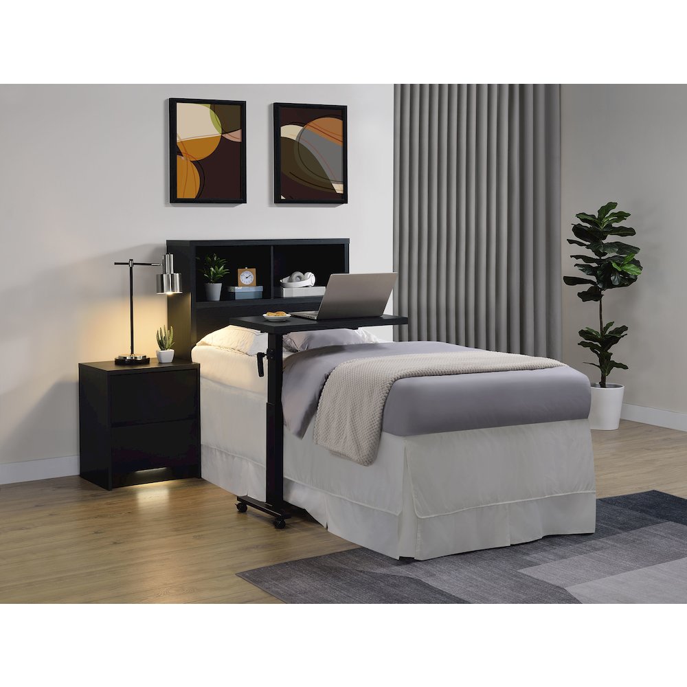 Westpark 49-inch Twin Bookcase Headboard Black. Picture 10