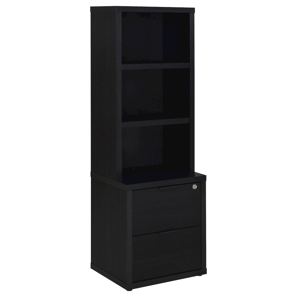 Westpark 3-piece Twin Bedroom Set Bookcase Headboard Black. Picture 7