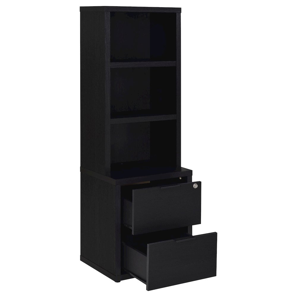 Westpark 3-piece Twin Bedroom Set Bookcase Headboard Black. Picture 8