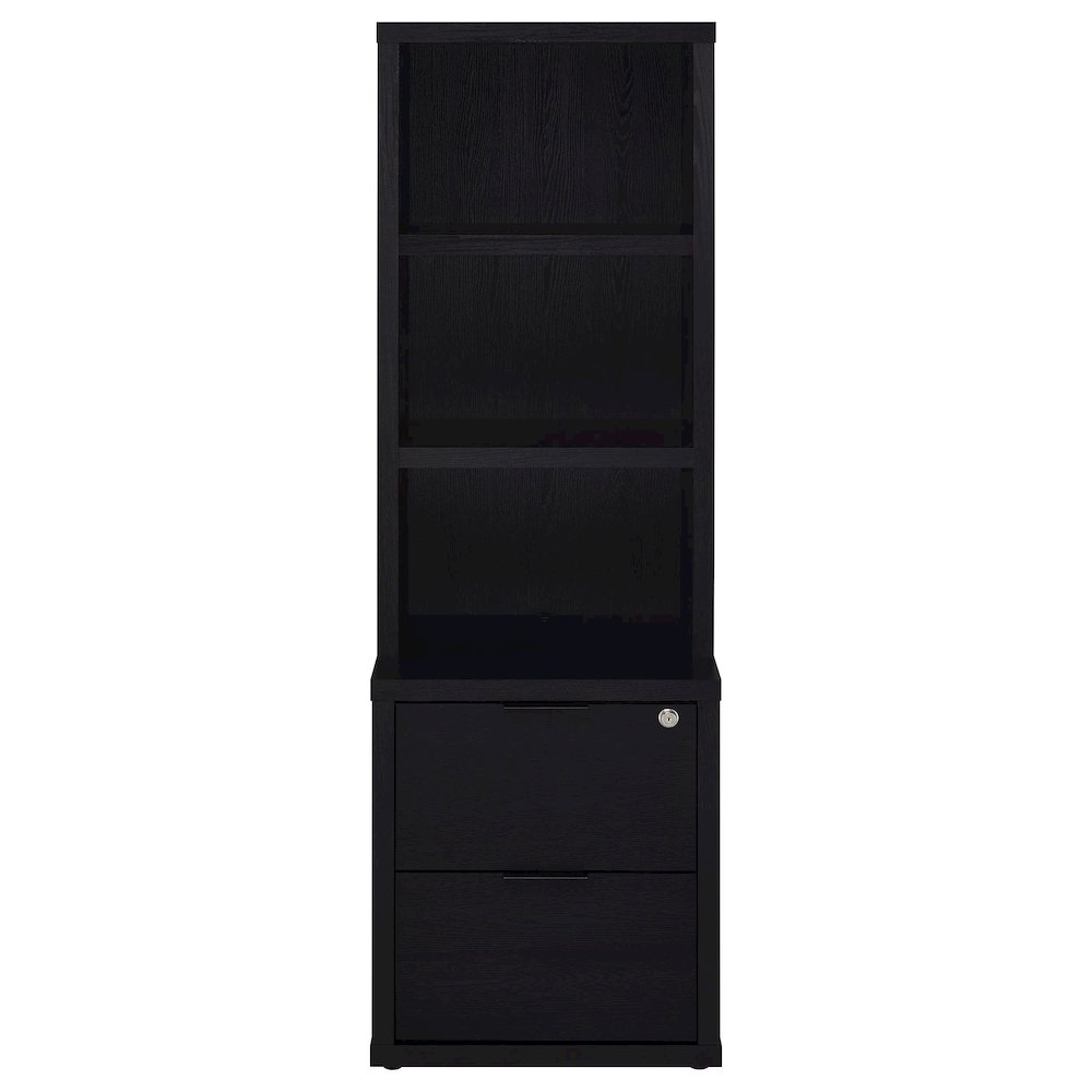 Westpark 3-piece Twin Bedroom Set Bookcase Headboard Black. Picture 9