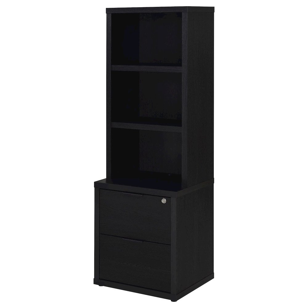 Westpark 3-piece Twin Bedroom Set Bookcase Headboard Black. Picture 10