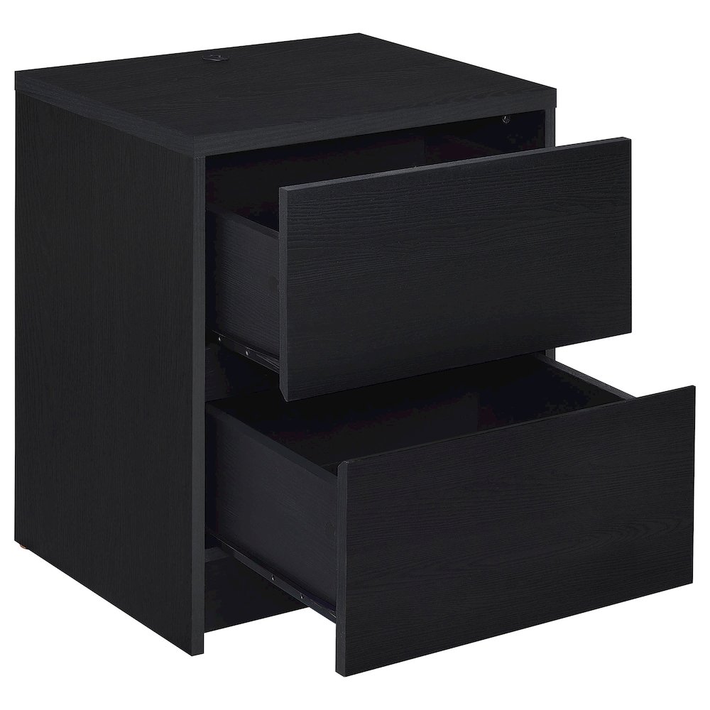 Westpark 2-drawer Nightstand LED Lights and USB Black. Picture 4