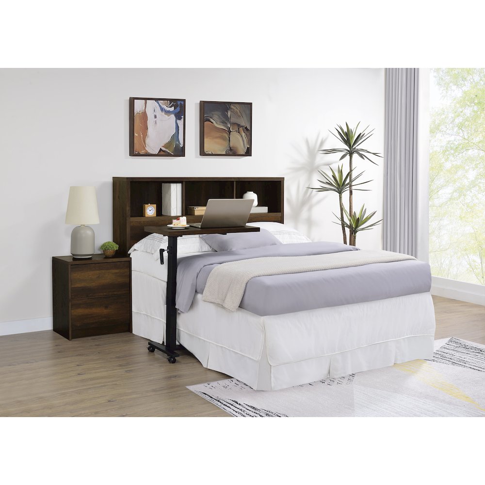 Westpark 49-inch Queen Bookcase Headboard Dark Pine. Picture 9