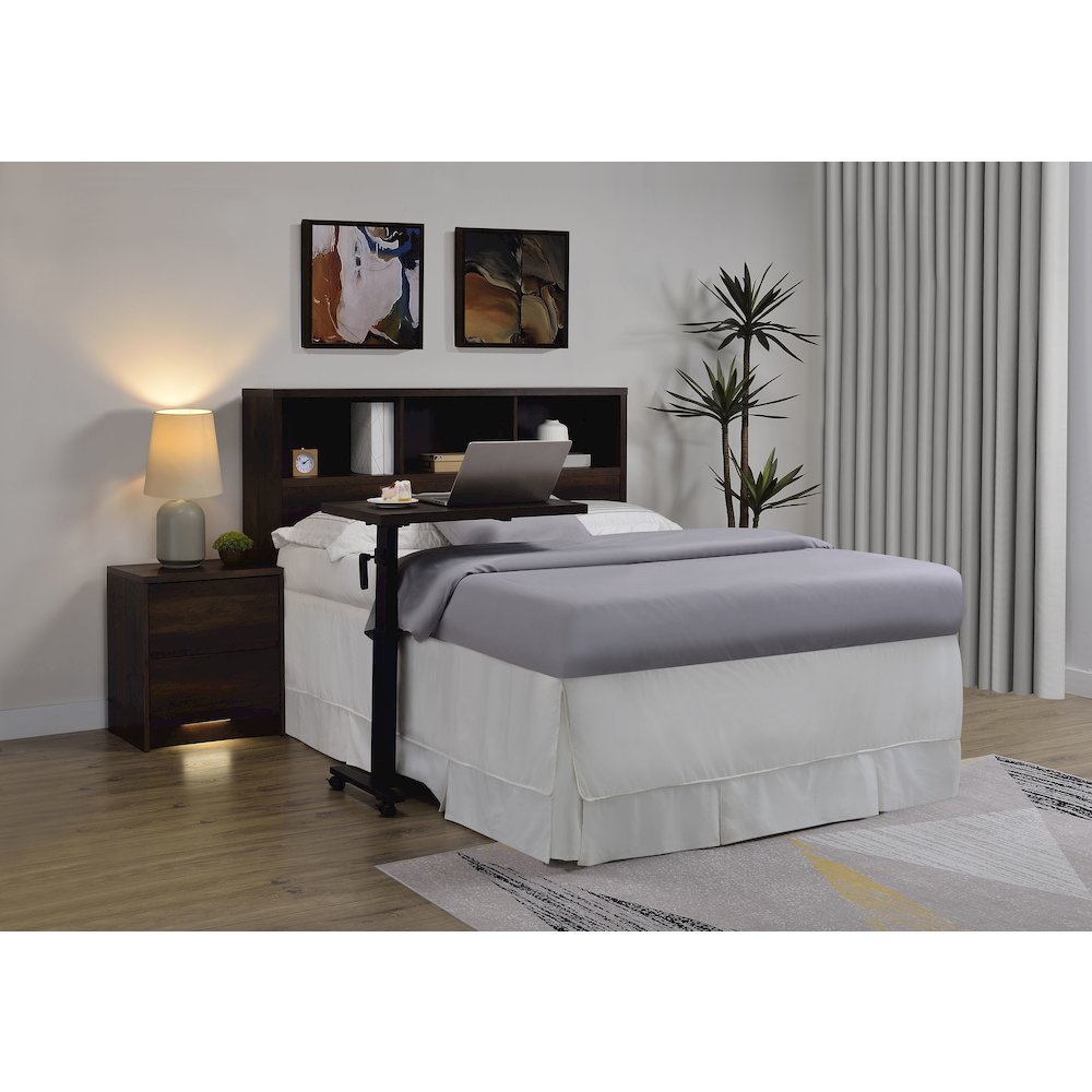 Westpark 49-inch Queen Bookcase Headboard Dark Pine. Picture 10