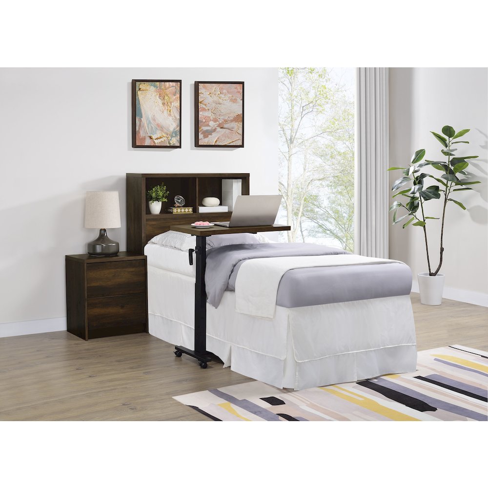 Westpark 49-inch Twin Bookcase Headboard Dark Pine. Picture 9