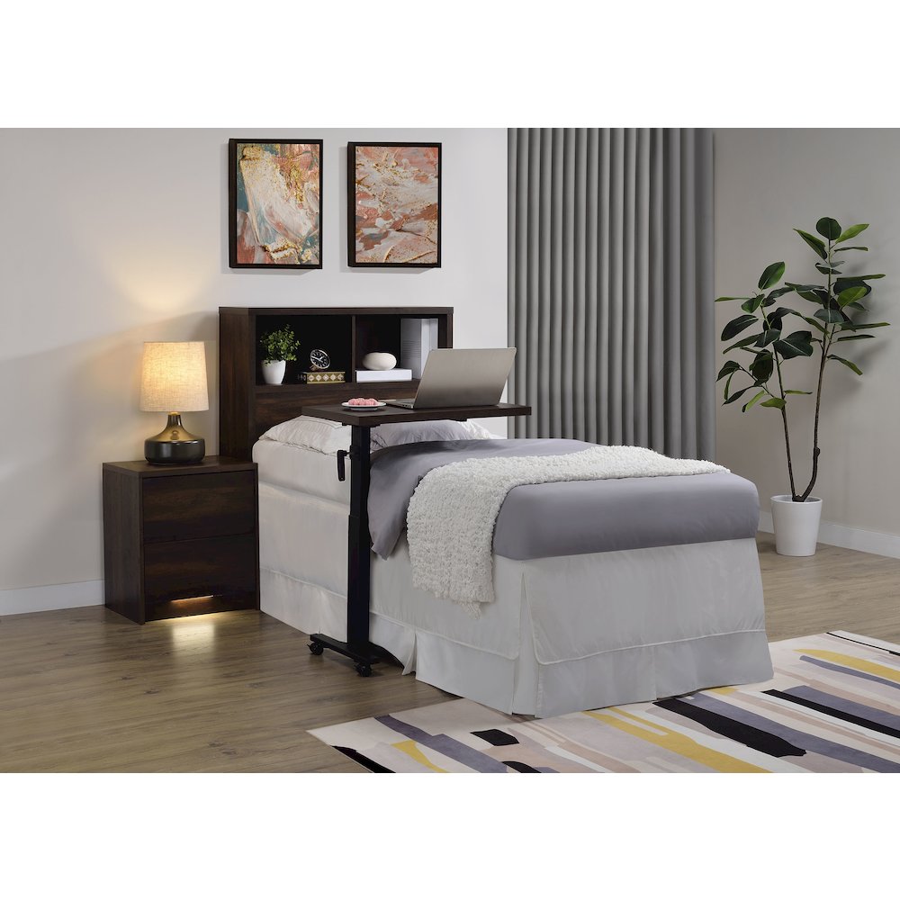 Westpark 49-inch Twin Bookcase Headboard Dark Pine. Picture 10