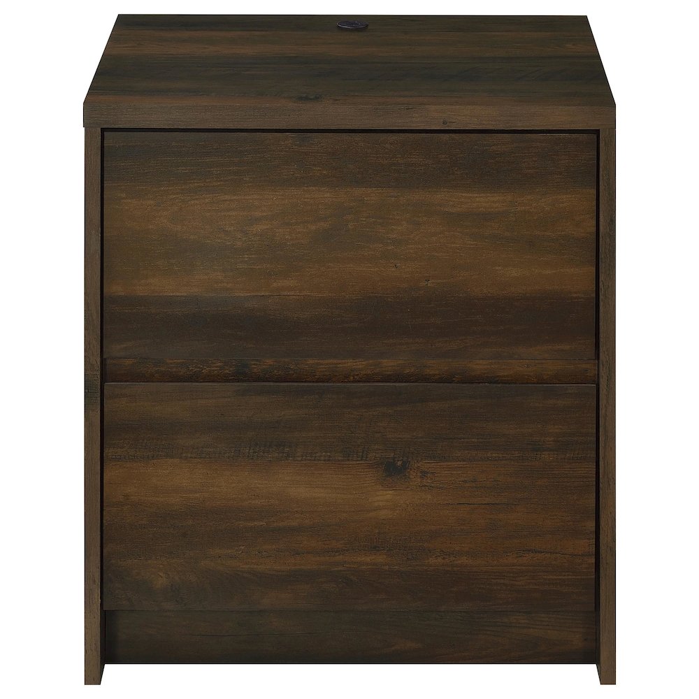 Westpark 2-drawer Nightstand LED Lights and USB Dark Pine. Picture 5