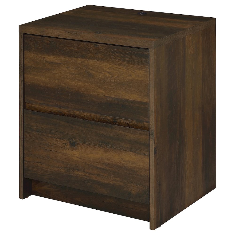 Westpark 2-drawer Nightstand LED Lights and USB Dark Pine. Picture 6