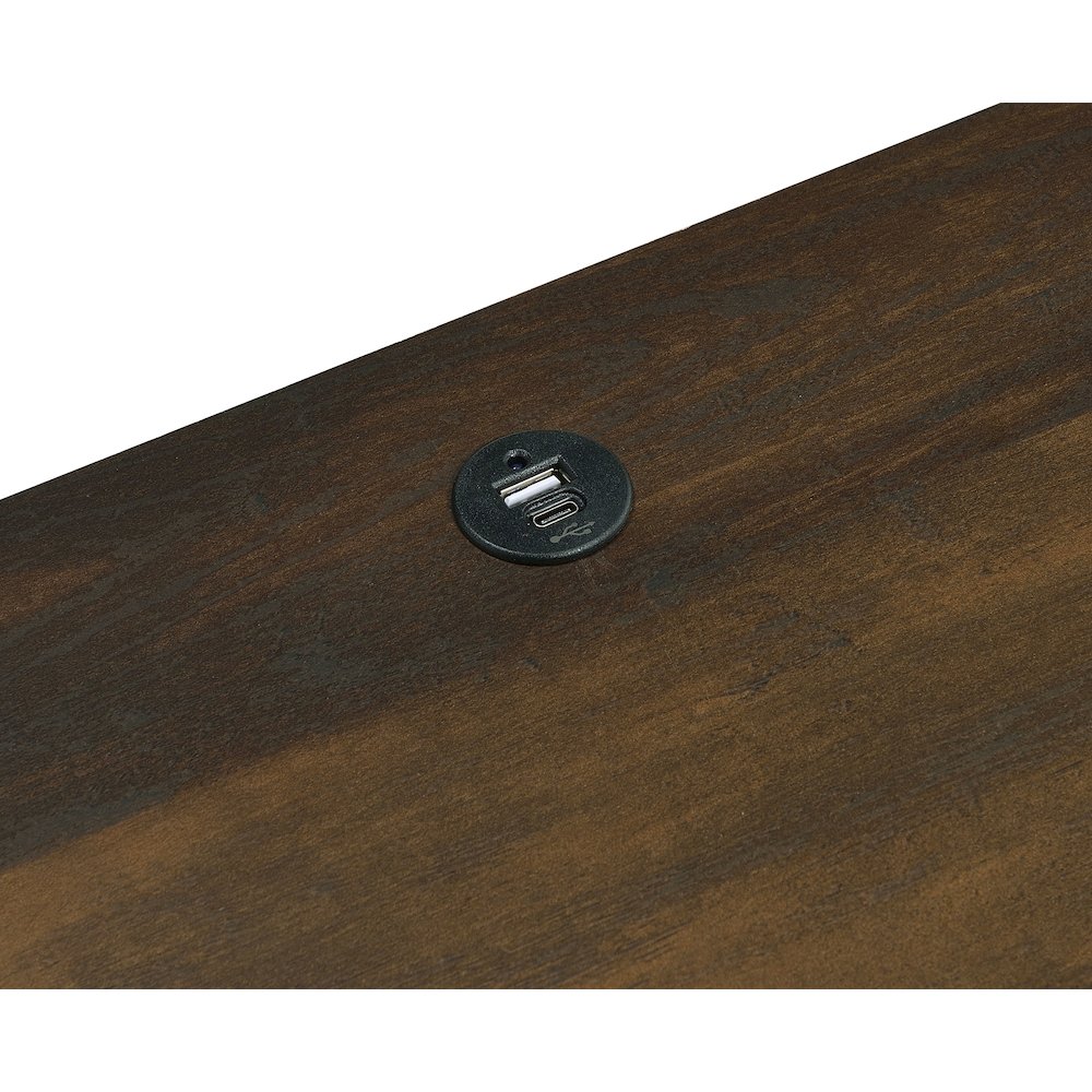 Westpark 2-drawer Nightstand LED Lights and USB Dark Pine. Picture 11