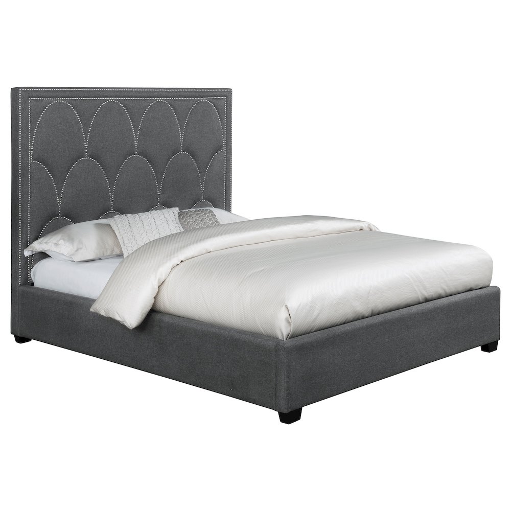 Bowfield Upholstered Eastern King Panel Bed Charcoal. Picture 3