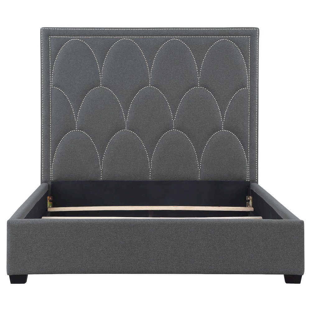Bowfield Upholstered Eastern King Panel Bed Charcoal. Picture 4
