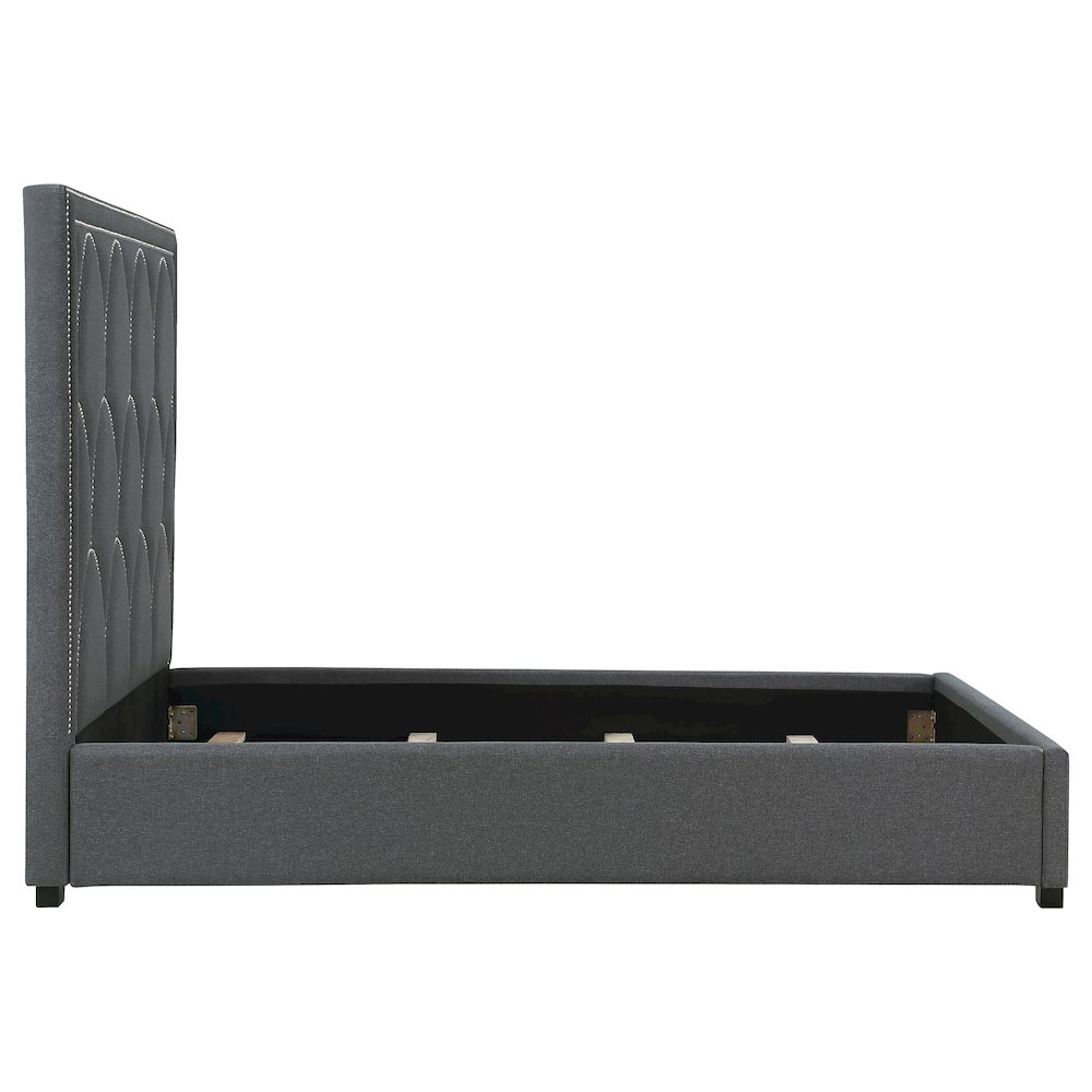 Bowfield Upholstered Eastern King Panel Bed Charcoal. Picture 7