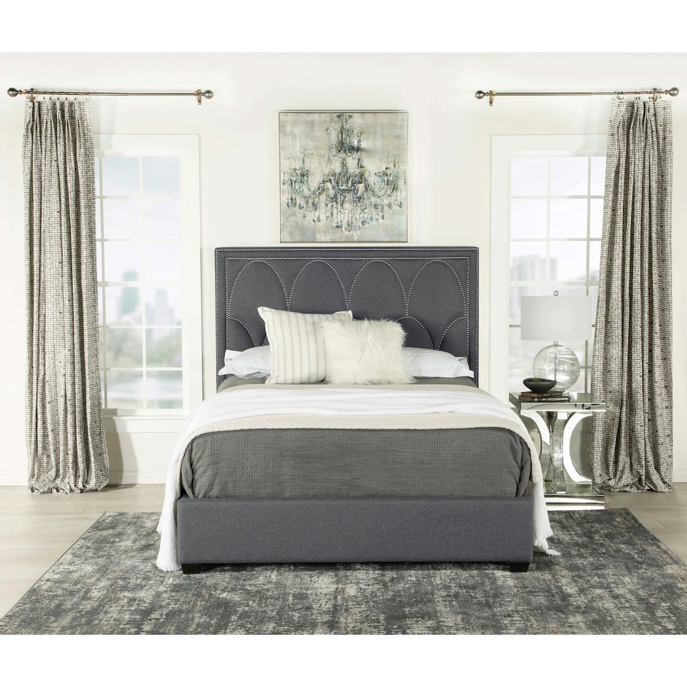Bowfield Upholstered Eastern King Panel Bed Charcoal. Picture 10