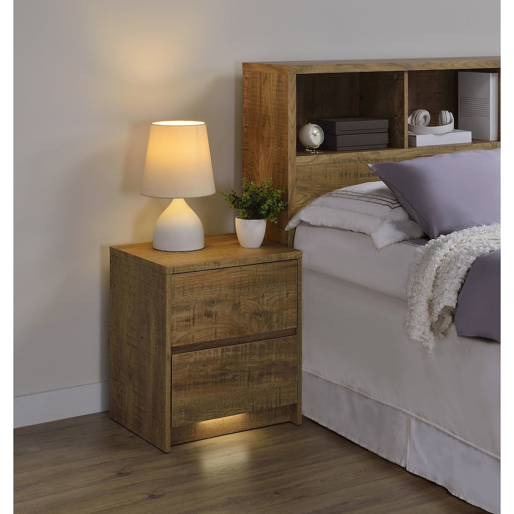 Westpark 2-drawer Nightstand LED Lights and USB Mango. Picture 3