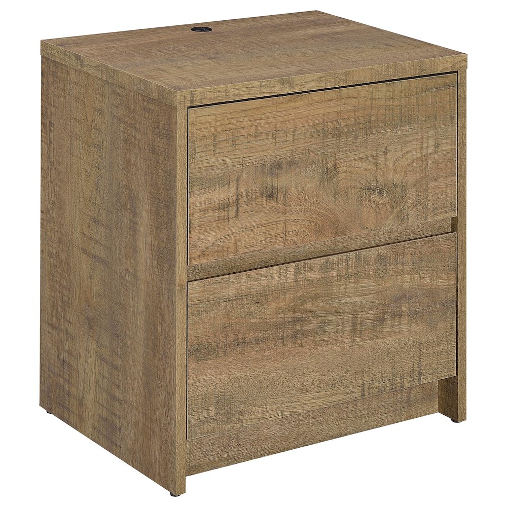 Westpark 2-drawer Nightstand LED Lights and USB Mango. Picture 1