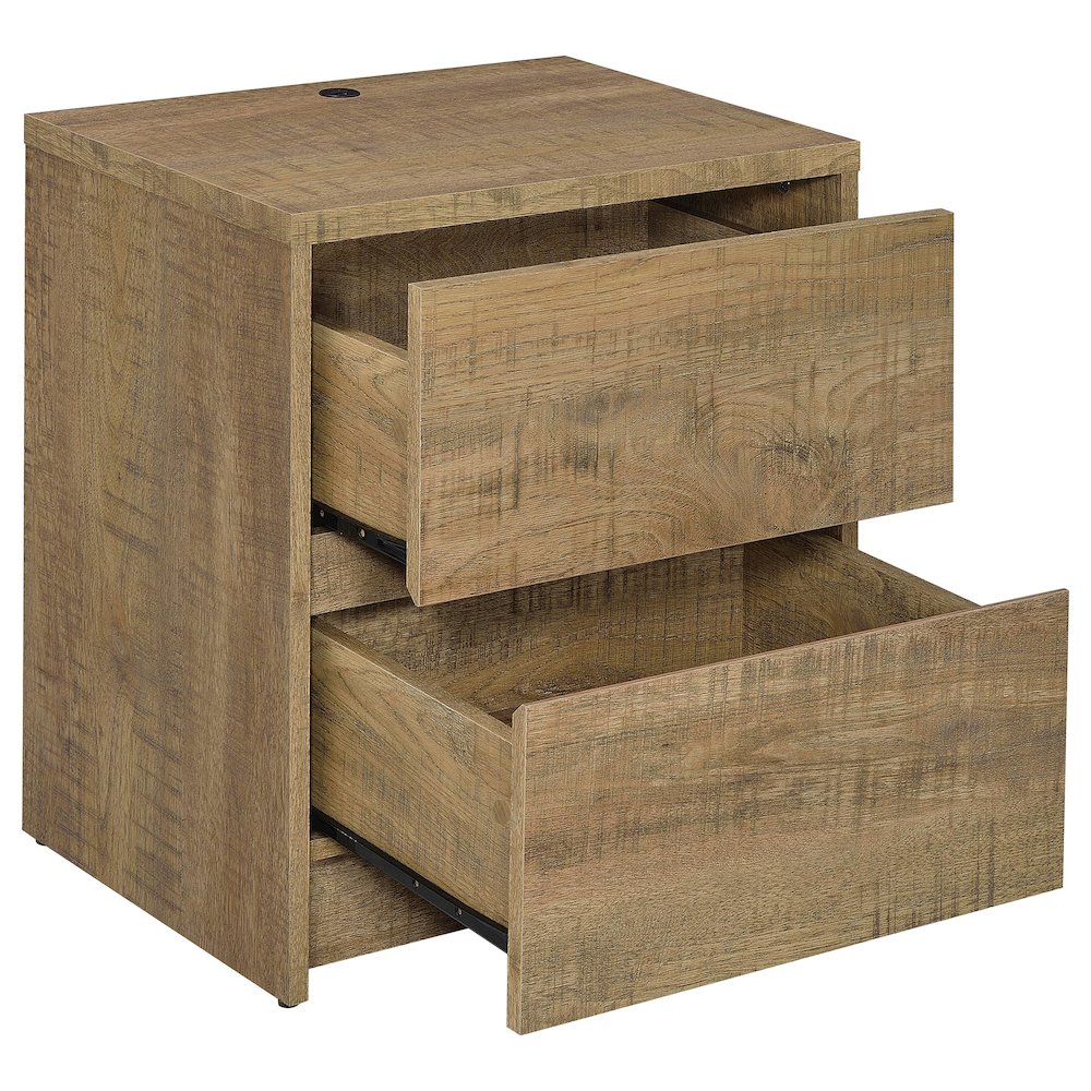 Westpark 2-drawer Nightstand LED Lights and USB Mango. Picture 4