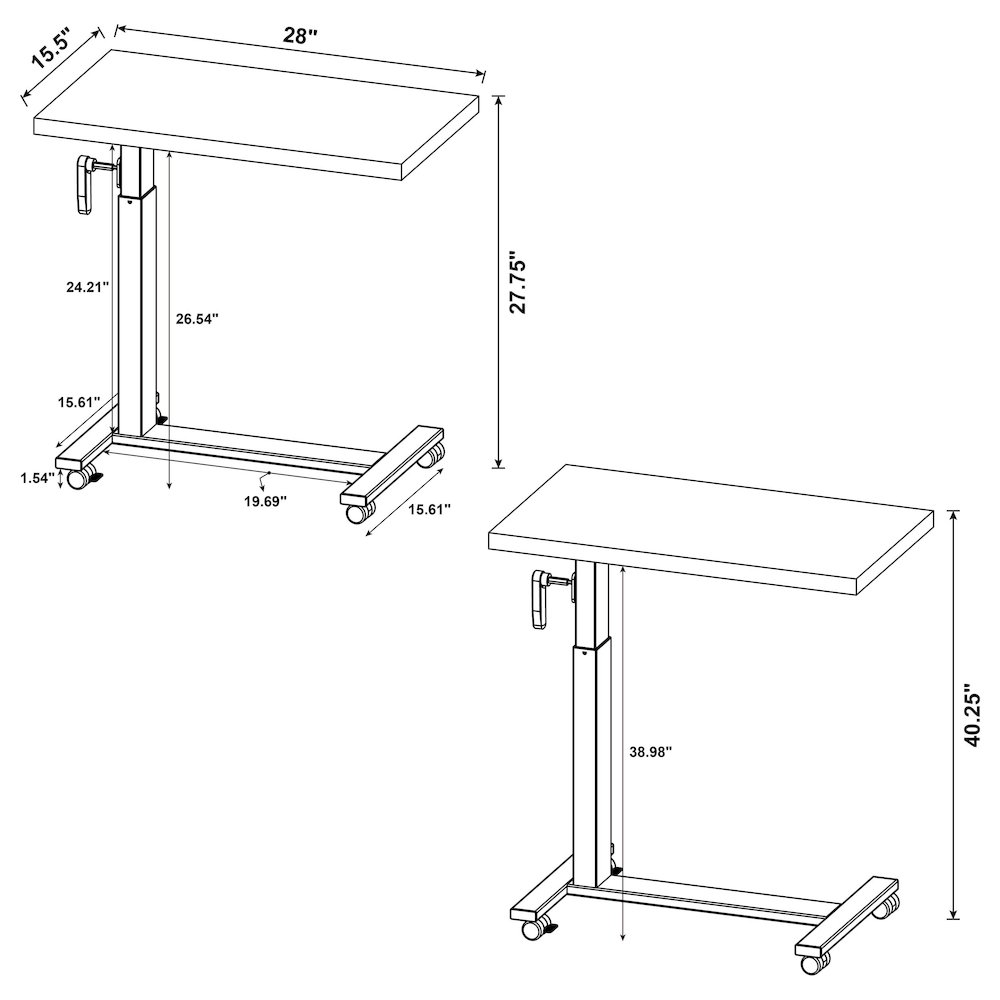 Westpark Height Adjustable Mobile Bedroom C-Table Mango. Picture 15