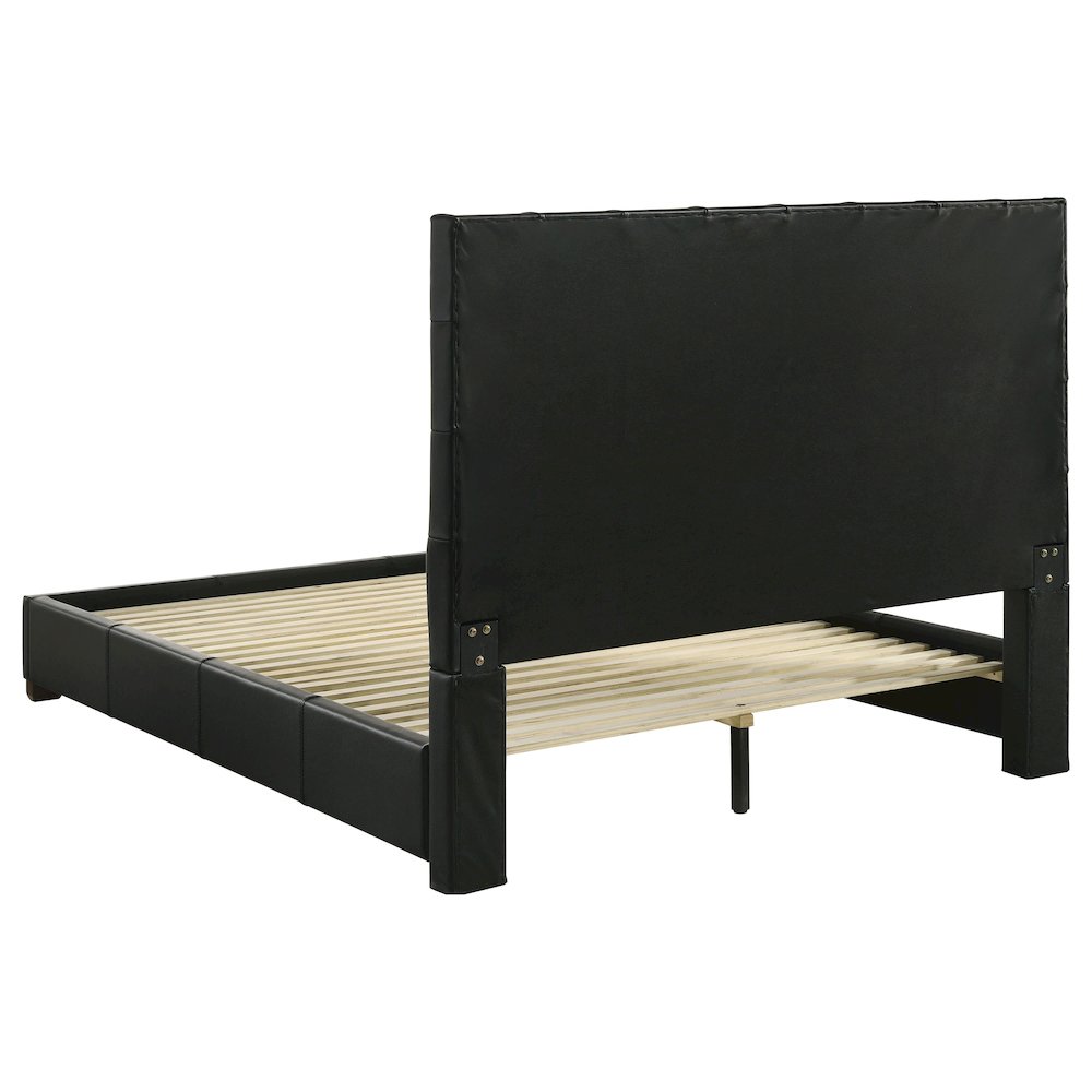 Medley Genuine Leather Eastern King Platform Bed Black. Picture 5