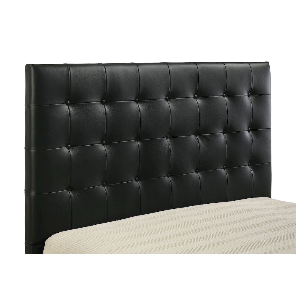 Medley Genuine Leather Eastern King Platform Bed Black. Picture 7