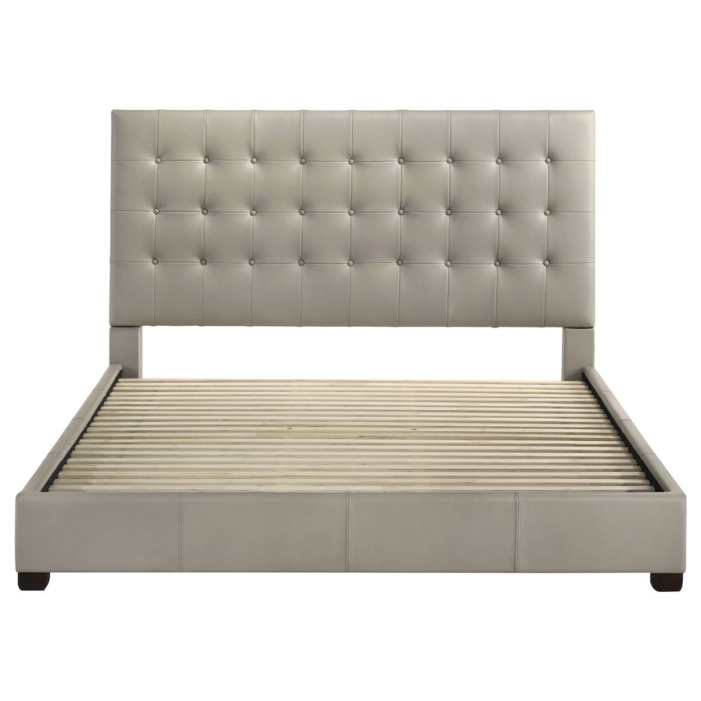 Medley Genuine Leather Eastern King Platform Bed Tan. Picture 4
