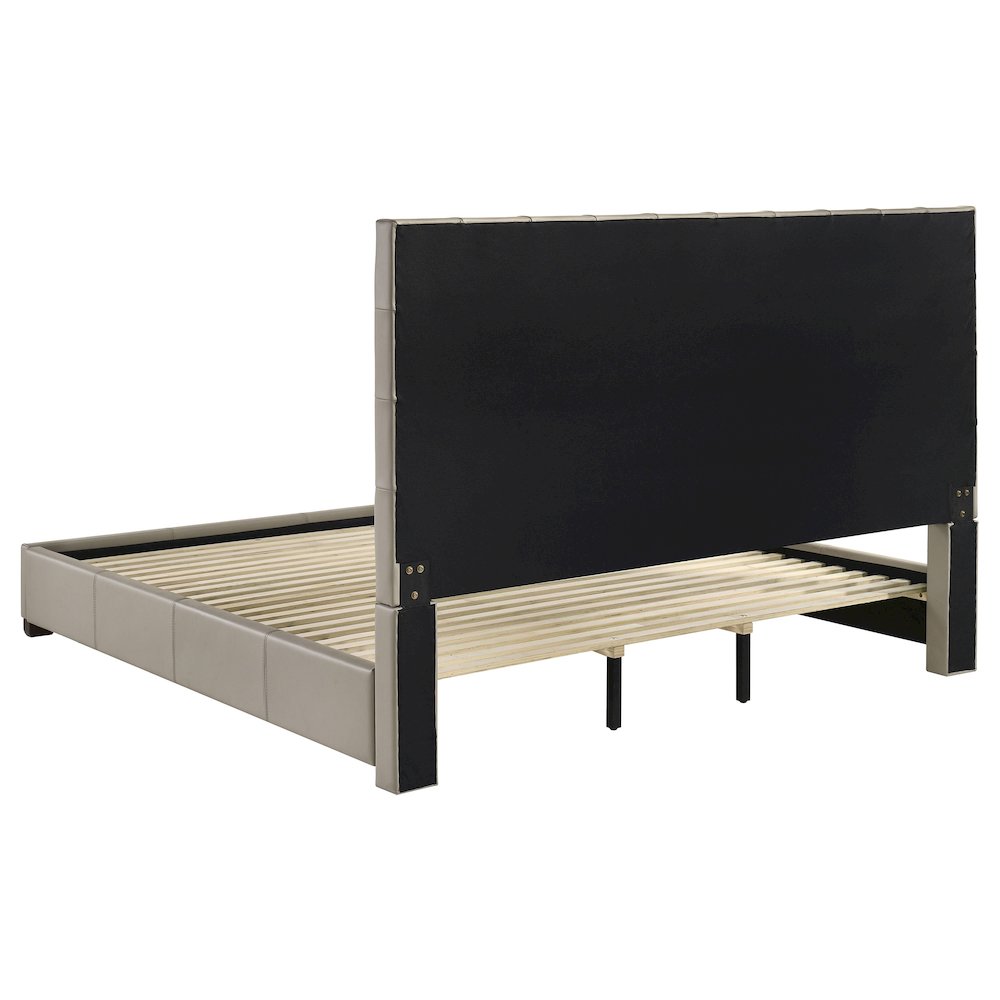 Medley Genuine Leather Eastern King Platform Bed Tan. Picture 5