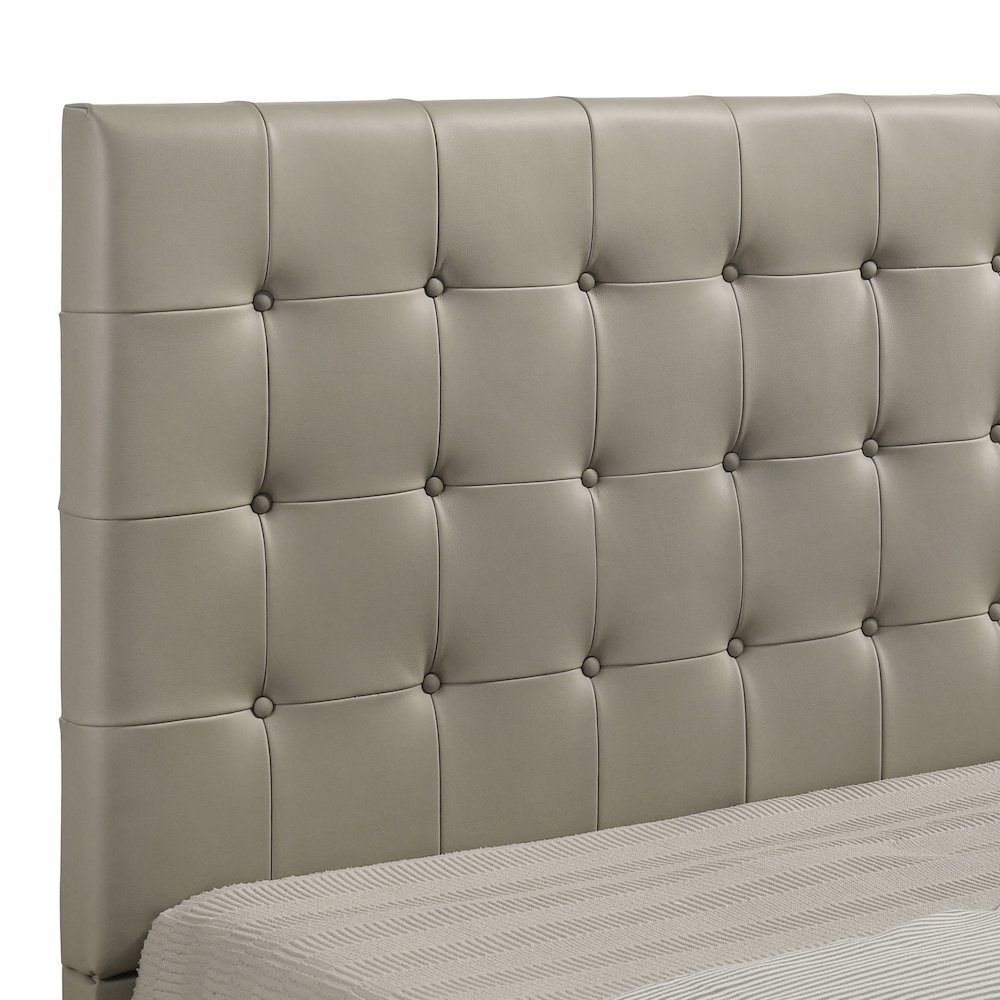 Medley Genuine Leather Eastern King Platform Bed Tan. Picture 7