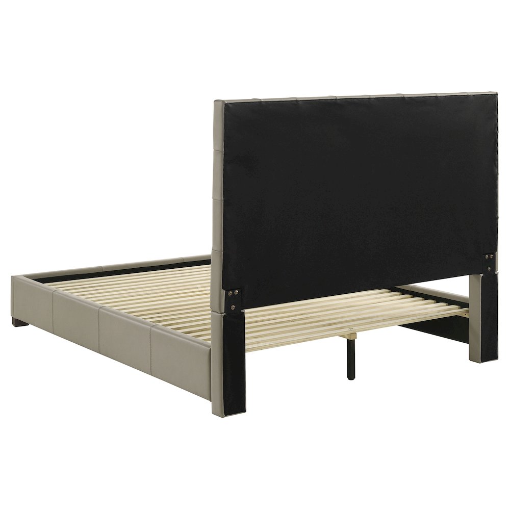 Medley Genuine Leather Queen Panel Platform Bed Tan. Picture 5