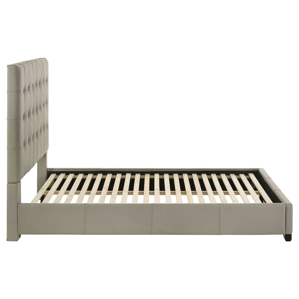 Medley Genuine Leather Queen Panel Platform Bed Tan. Picture 6