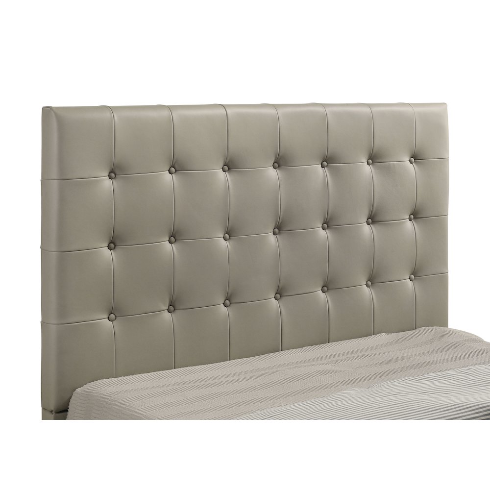 Medley Genuine Leather Queen Panel Platform Bed Tan. Picture 7