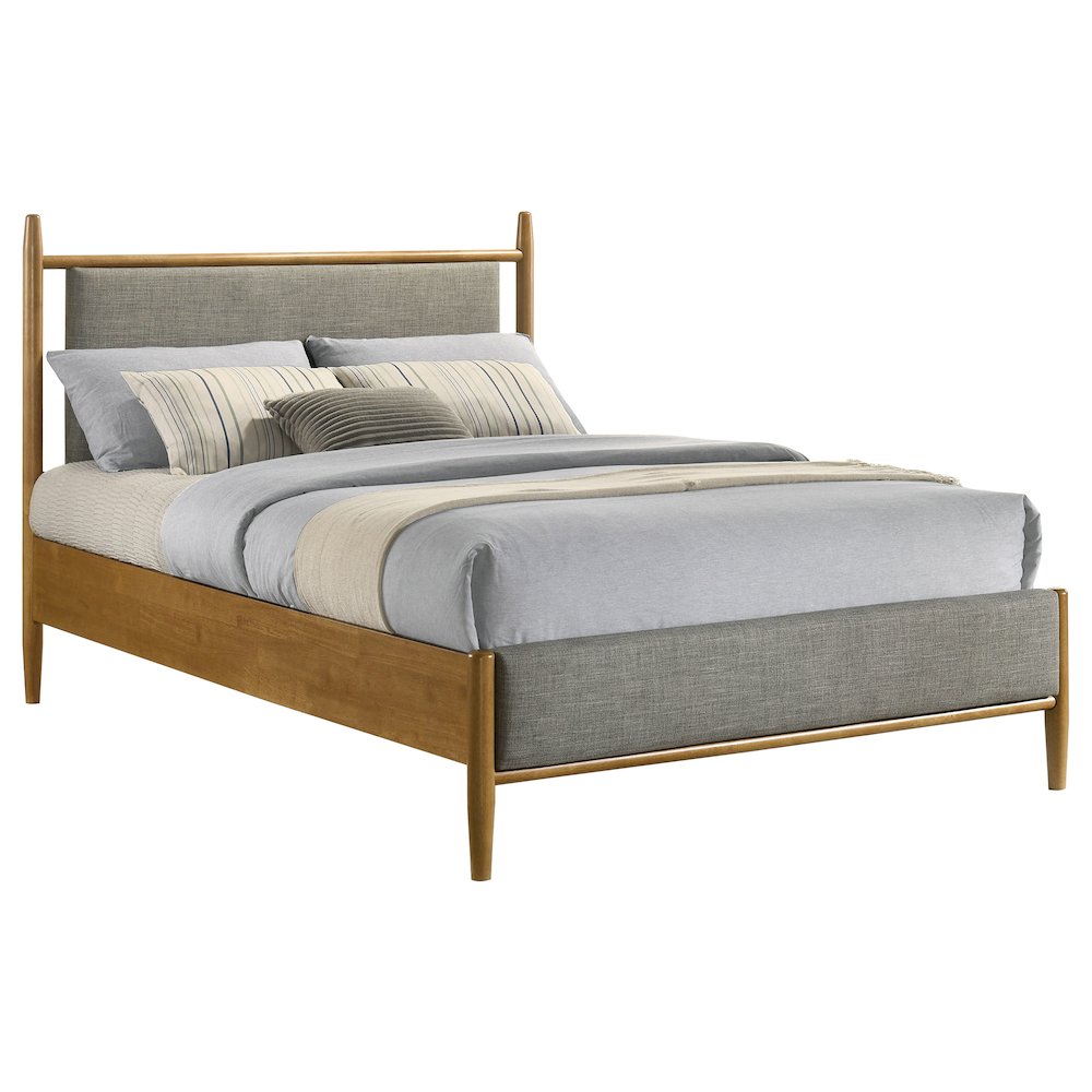 Mason 46-inch Full Panel Platform Bed Grey and Light Brown. Picture 3