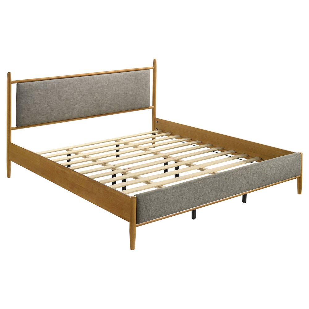 Mason 46-inch Eastern King Panel Platform Bed Light Brown. Picture 1