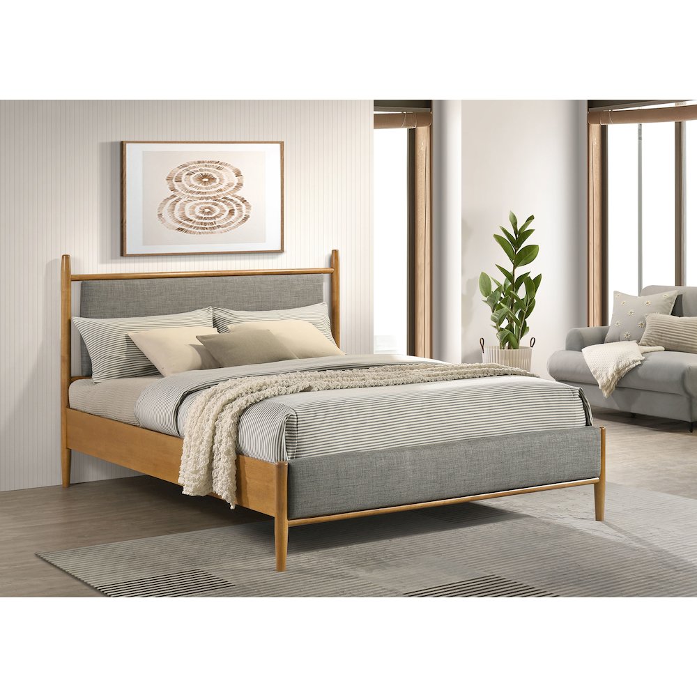 Mason 46-inch Queen Panel Platform Bed Grey and Light Brown. Picture 2