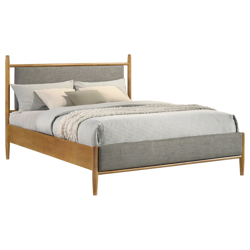 Mason 46-inch Queen Panel Platform Bed Grey and Light Brown. Picture 3