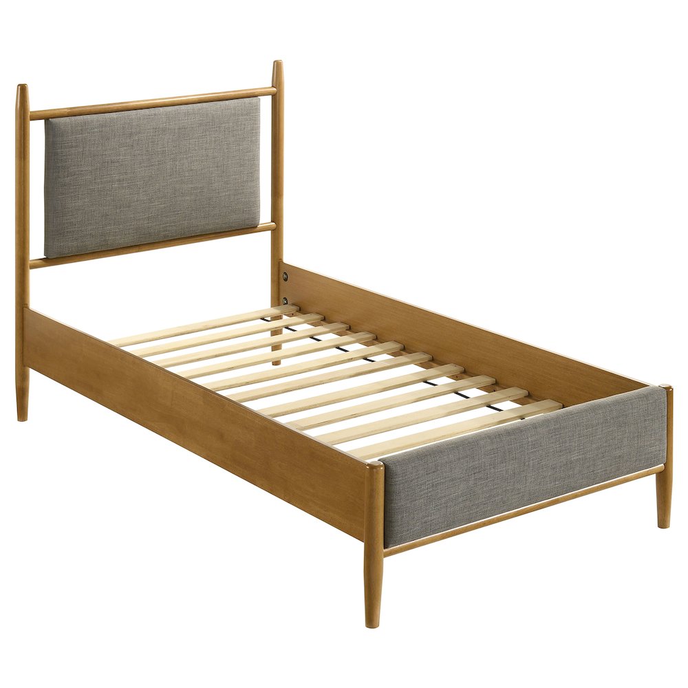 Mason 46-inch Twin Panel Platform Bed Grey and Light Brown. Picture 1