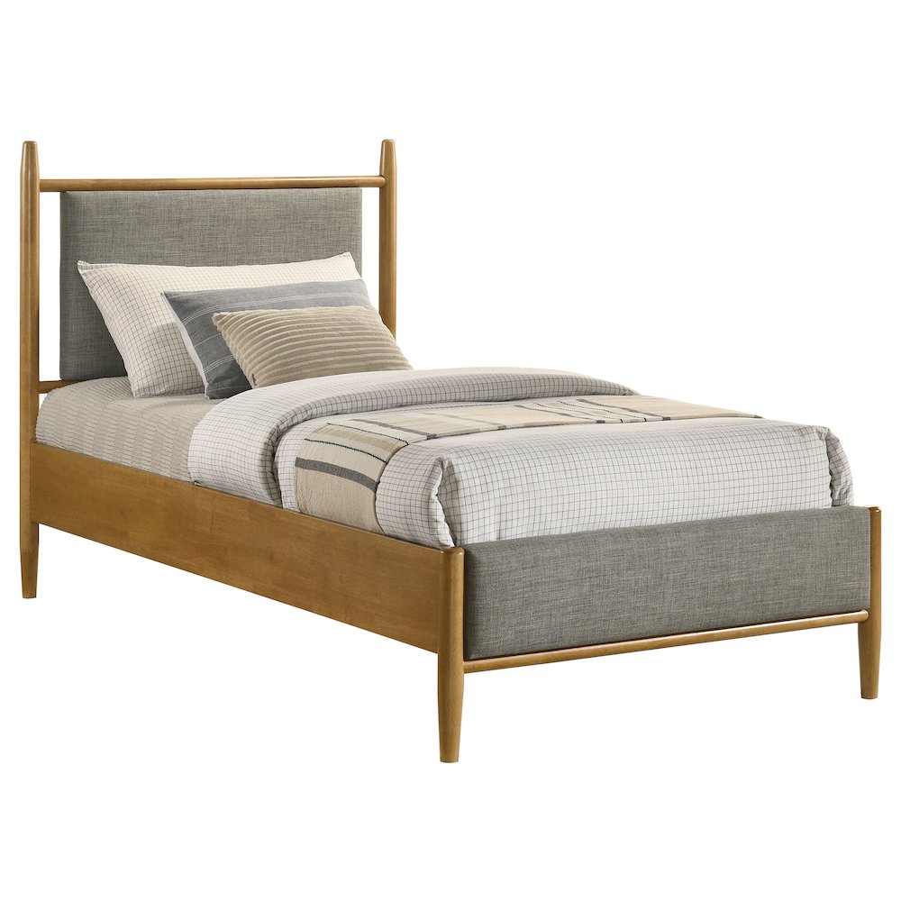 Mason 46-inch Twin Panel Platform Bed Grey and Light Brown. Picture 3