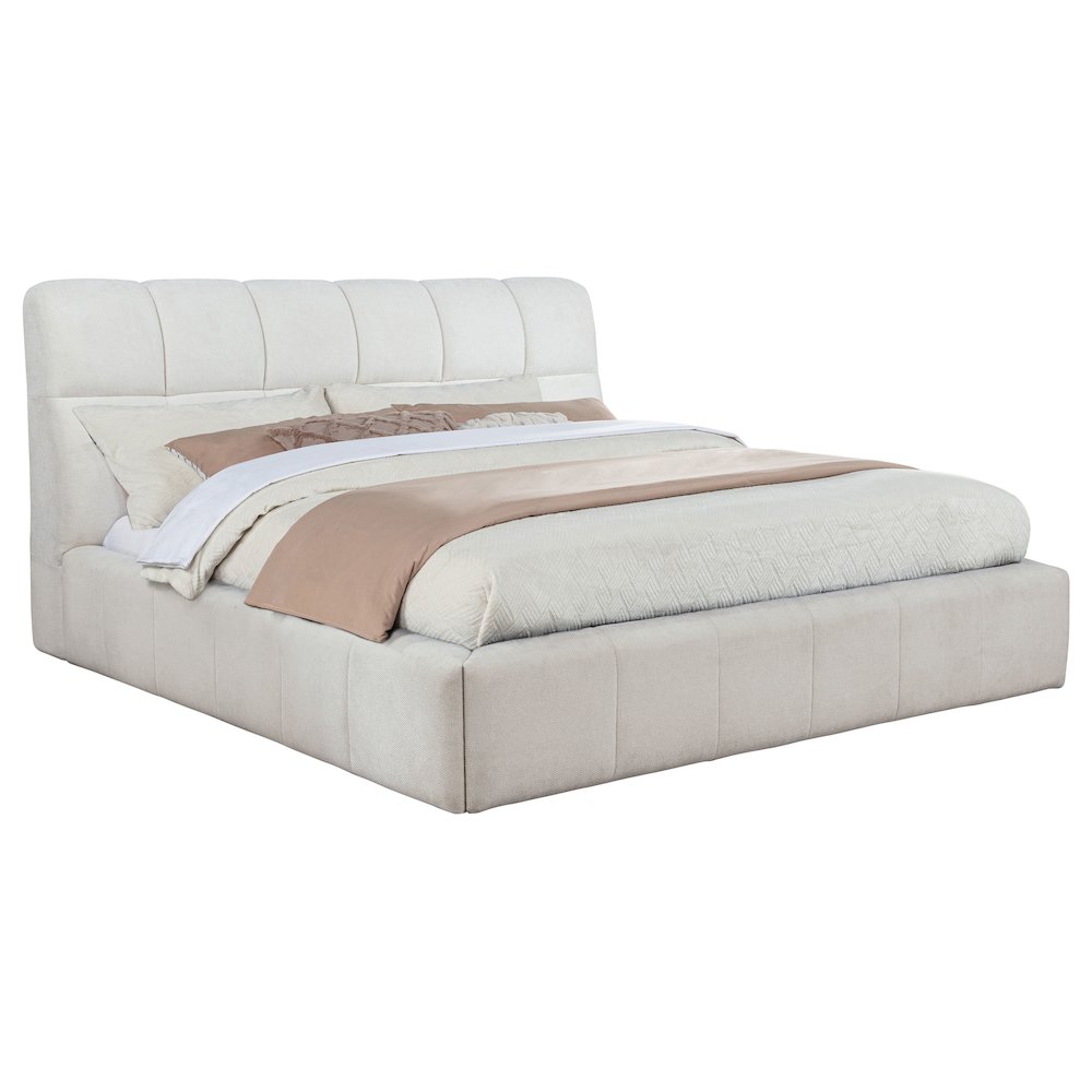 Nollet 48-inch Upholstered Eastern King Platform Bed Cream. Picture 3