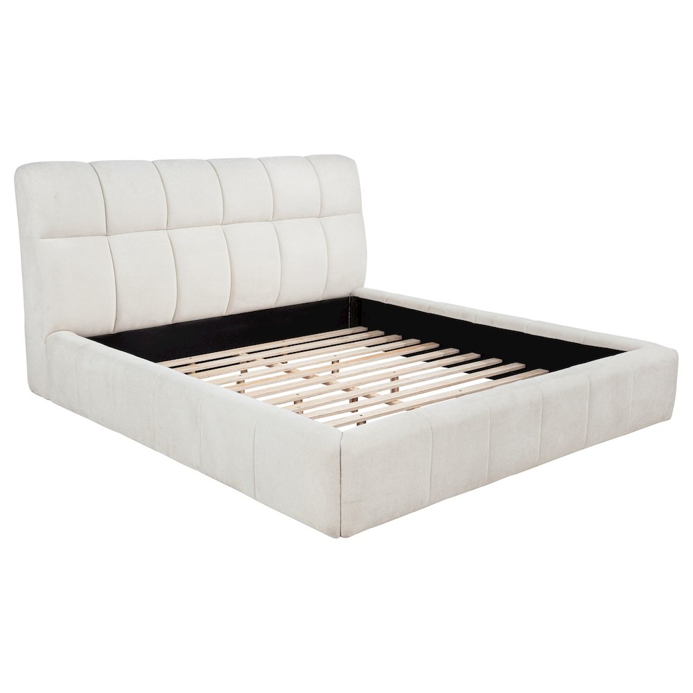 Nollet 48-inch Upholstered Queen Panel Platform Bed Cream. Picture 1