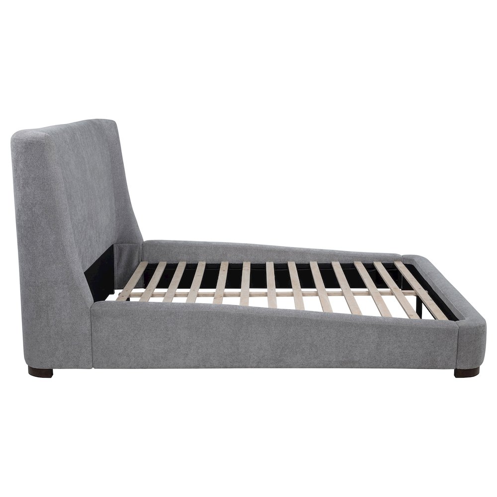 Rennes Upholstered Eastern King Wingback Platform Bed Grey. Picture 6